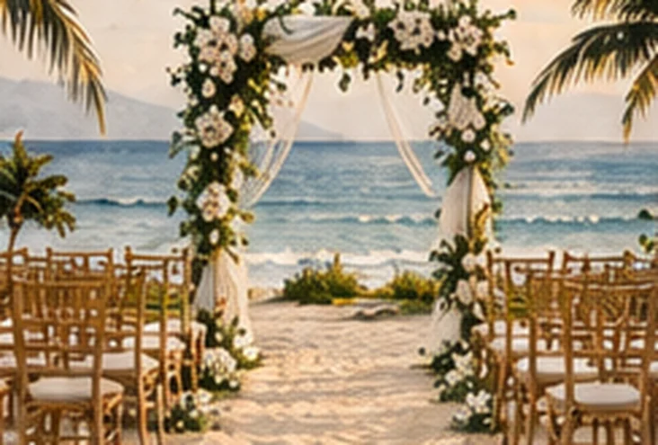 Ceremonia floral frente al mar